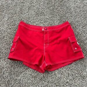 Vibrant Red Women's Swim Coverup Shorts